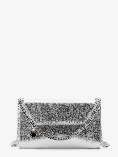 Stella Mccartney Falabella metallic fabric crossbody bag - Silver