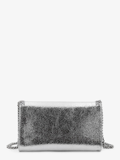 Stella Mccartney Falabella metallic fabric crossbody bag - Silver