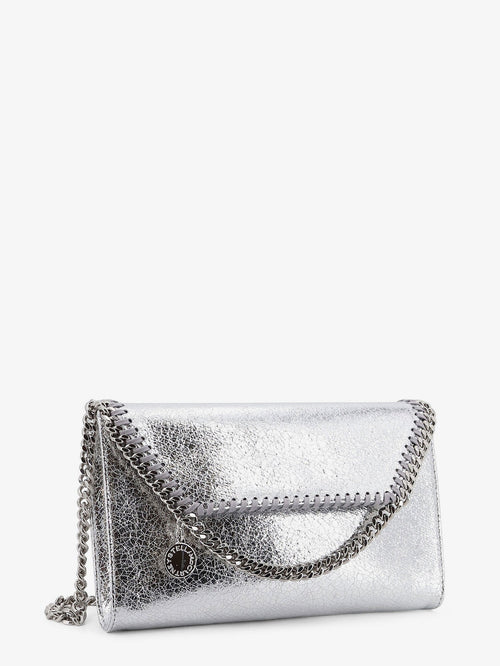 Stella Mccartney Falabella metallic fabric crossbody bag - Silver