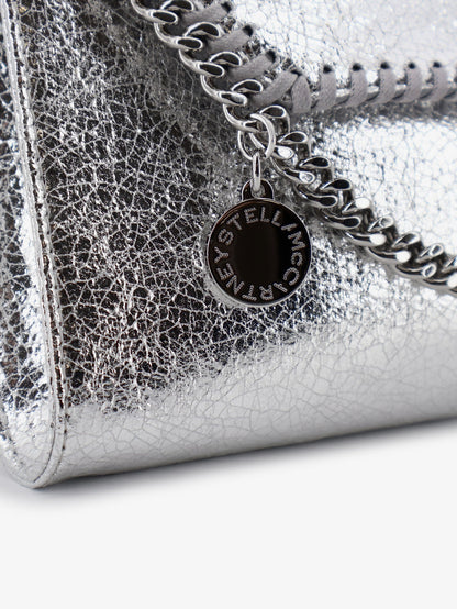 Stella Mccartney Falabella metallic fabric crossbody bag - Silver