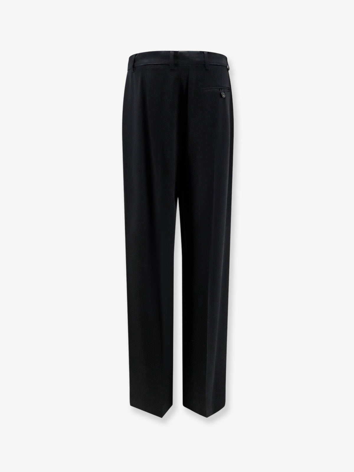 Stella Mccartney Pleated Straight Satin Trousers - Black