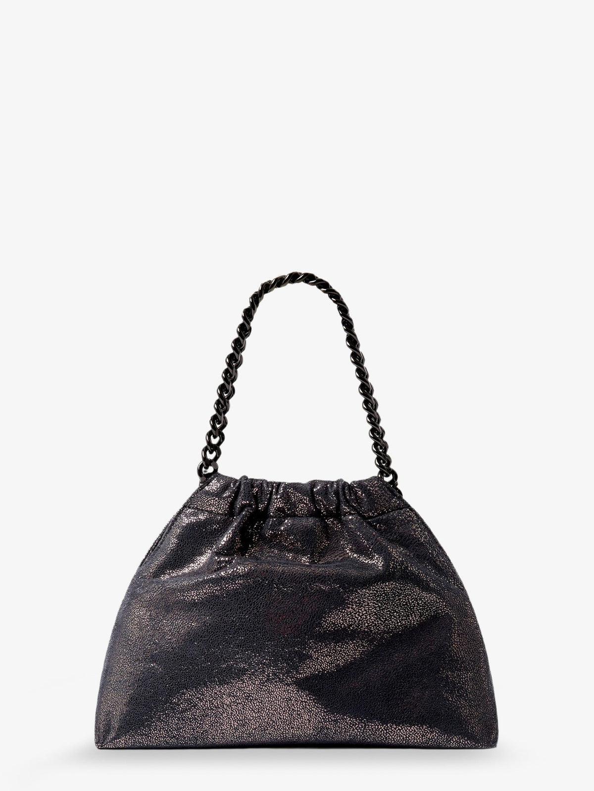 Stella Mccartney Falabella Eco Shiny Dotted Chamois Fabric Shoulder Bag - Darknavy