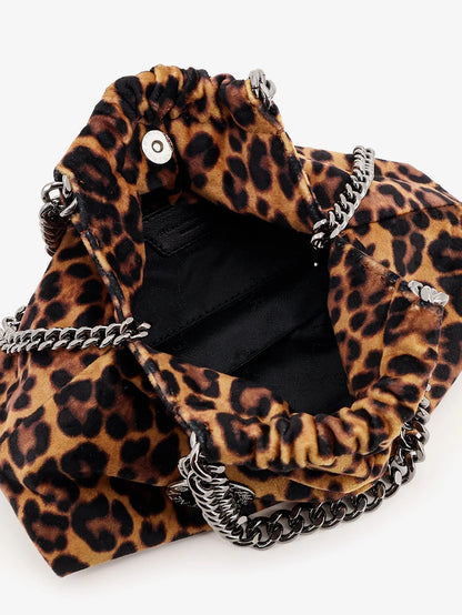 STELLA MCCARTNEY - Falabella Mini leopard print velvet crossbody bag