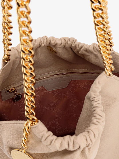 Stella Mccartney Falabella shoulder bag with metal drawstring - Butter/Cream