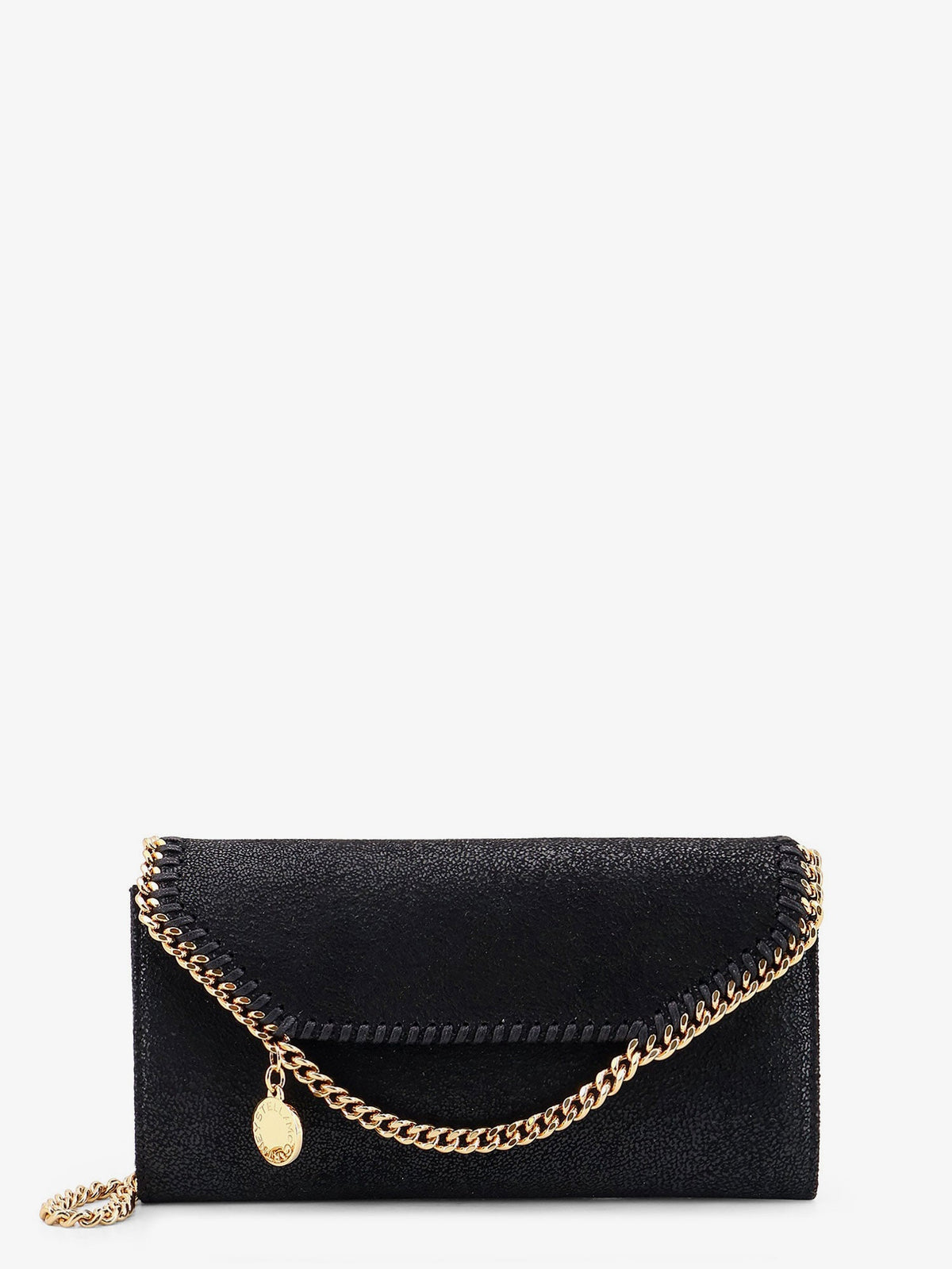 Stella Mccartney Falabella Shaggy Deer fabric wallet - Black