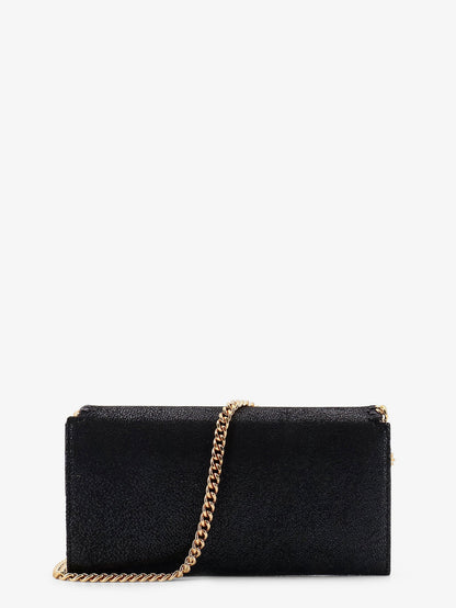 Stella Mccartney Falabella Shaggy Deer fabric wallet - Black