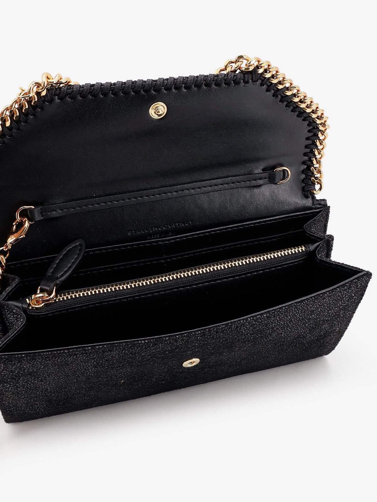 Stella Mccartney Falabella Shaggy Deer fabric wallet - Black