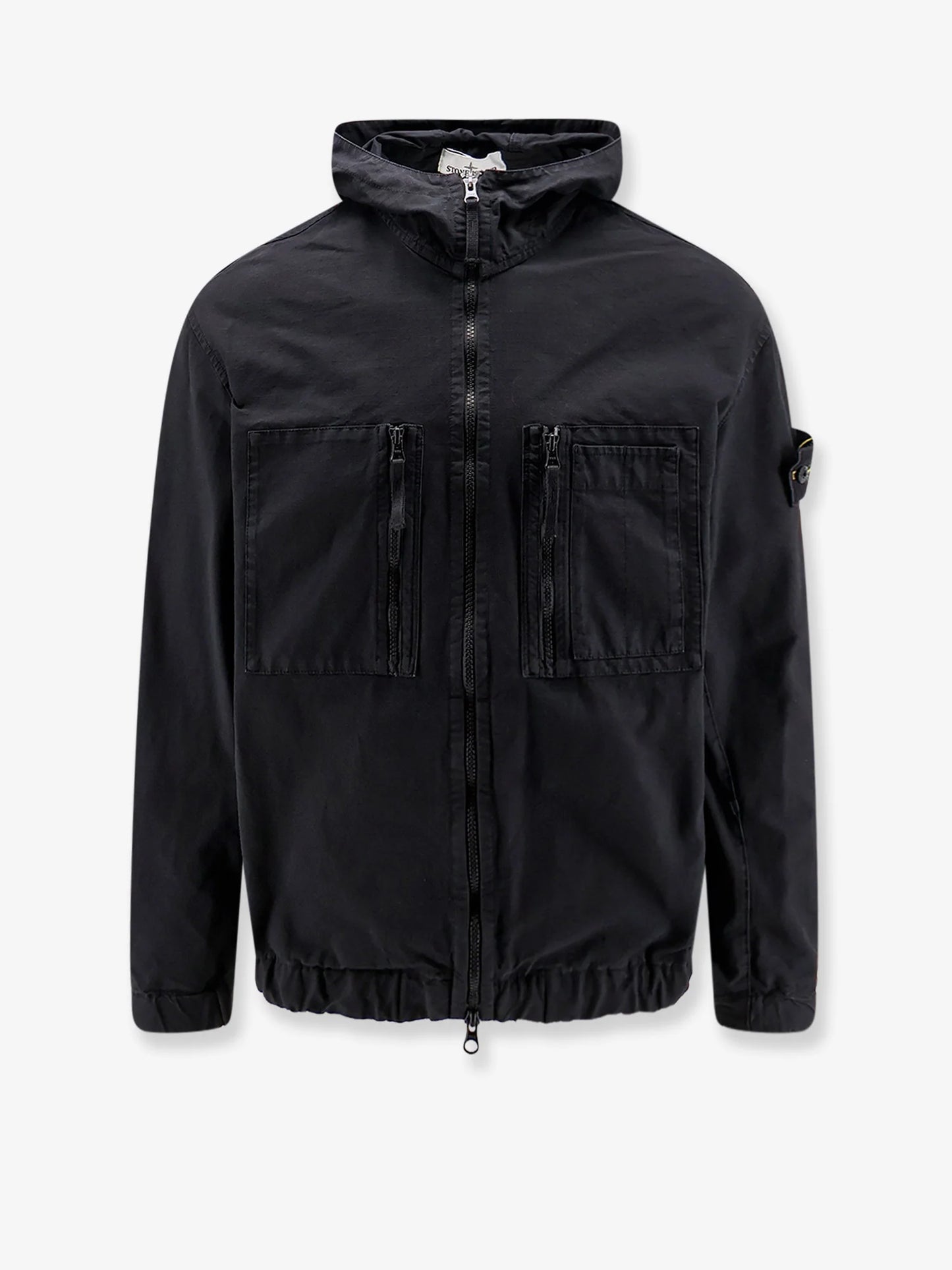 STONE ISLAND - Hooded organic cotton jacket