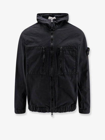 STONE ISLAND - Hooded organic cotton jacket