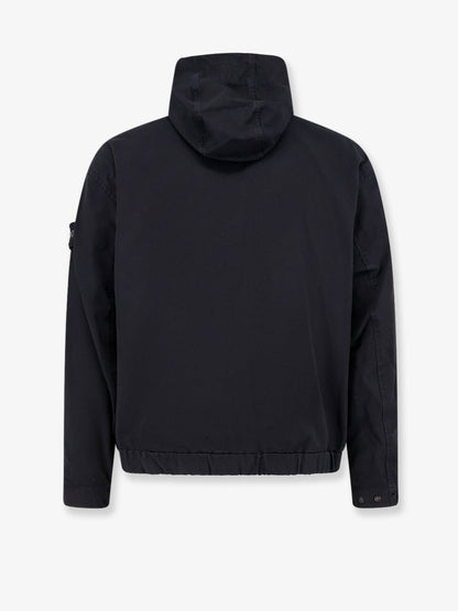 Stone Island Hooded organic cotton jacket - Black