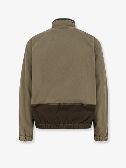 Stone Island Organic cotton jacket with nylon hood - Military Green