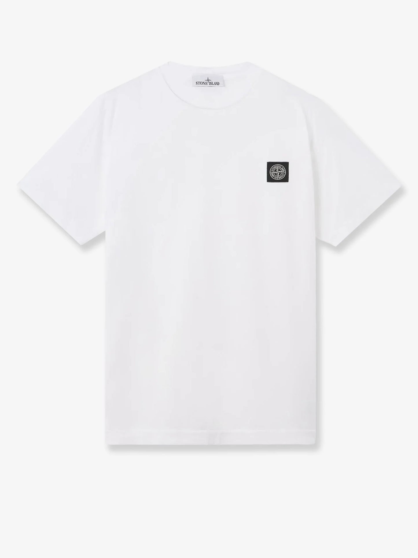 STONE ISLAND - Cotton T-shirt with front logo patch