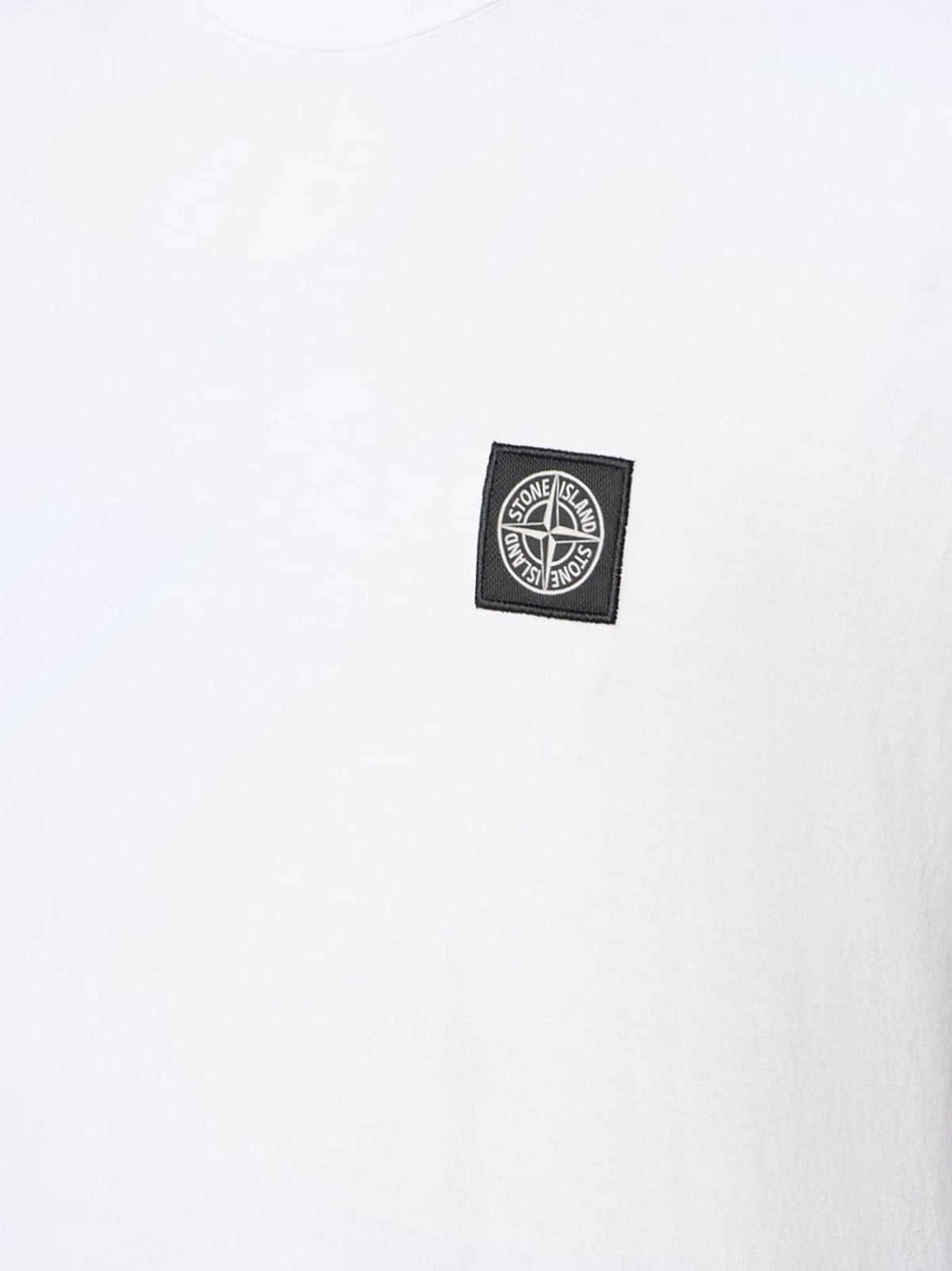 Stone Island Cotton T-shirt with front logo patch - White