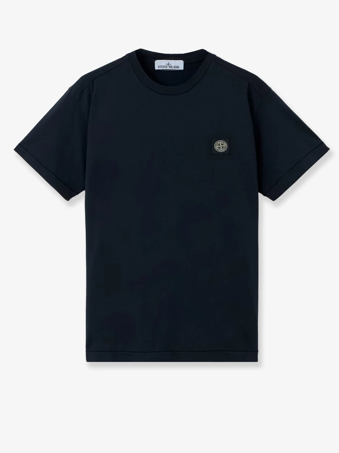 STONE ISLAND - Cotton T-shirt with front logo patch