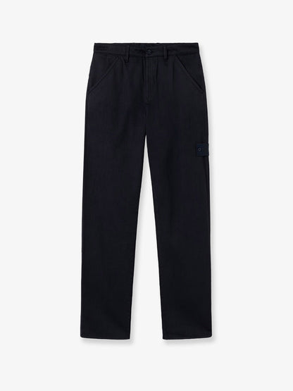 Stone Island Wool and cotton blend trousers - Black