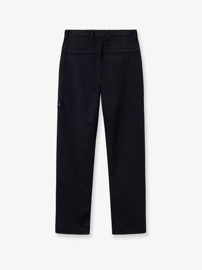 Stone Island Wool and cotton blend trousers - Black