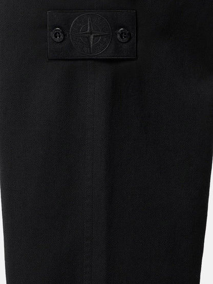Stone Island Wool and cotton blend trousers - Black