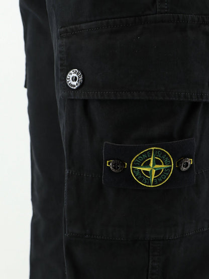 Stone Island Cargo stretch organic cotton trousers - Black