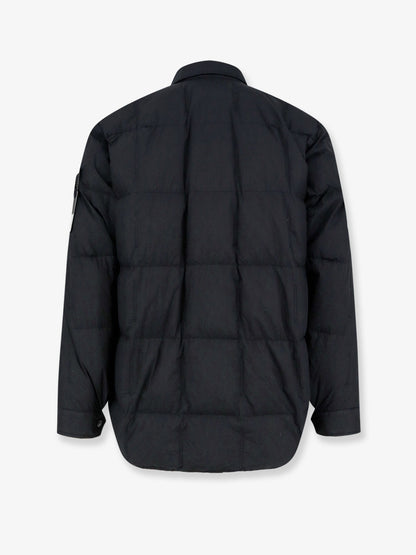 Stone Island Garment Dyed Crinkle Reps NY  recycled nylon down jacket with side logo patch - Black