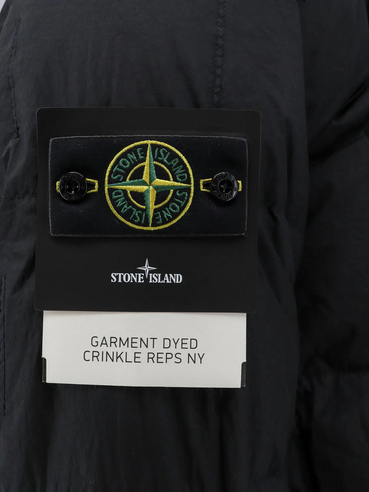 STONE ISLAND - Garment Dyed Crinkle Reps NY  recycled nylon down jacket with side logo patch