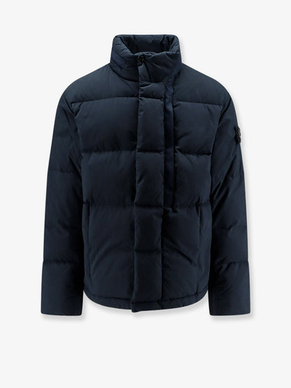 Stone Island Cotton Nylon Tela down jacket with iconic patch - Navy Blue