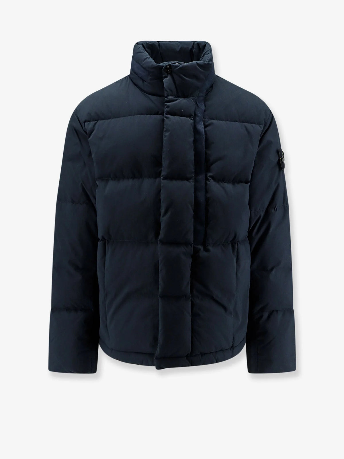 STONE ISLAND - Cotton Nylon Tela down jacket with iconic patch