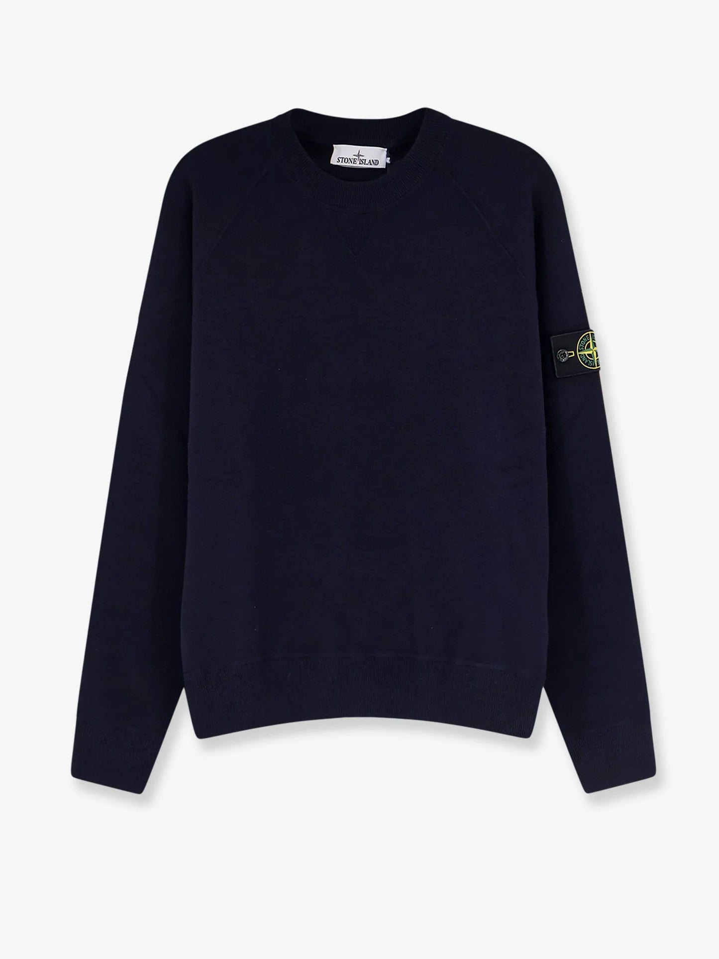 STONE ISLAND - Cotton sweater with side logo patch