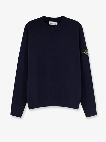 STONE ISLAND - Cotton sweater with side logo patch