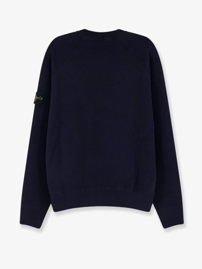 STONE ISLAND - Cotton sweater with side logo patch