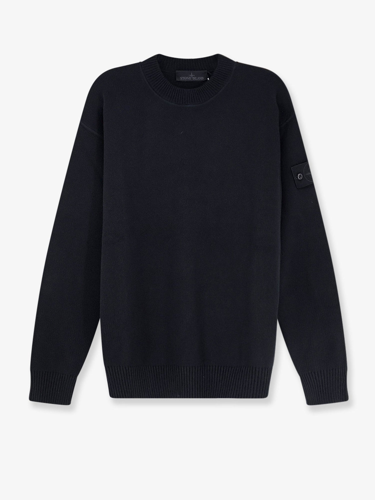 Stone Island Cotton sweater with ribbed profiles - Black