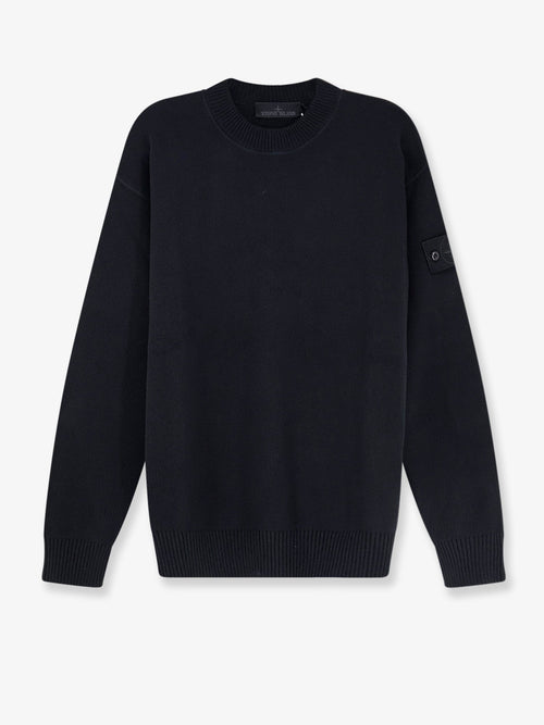 Stone Island Cotton sweater with ribbed profiles - Black