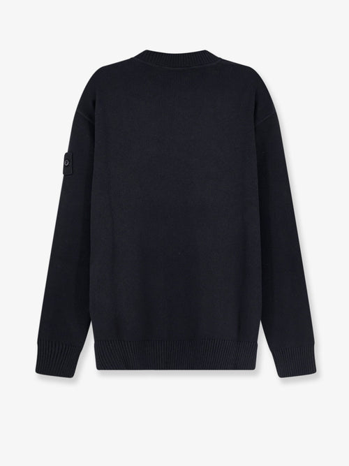 Stone Island Cotton sweater with ribbed profiles - Black