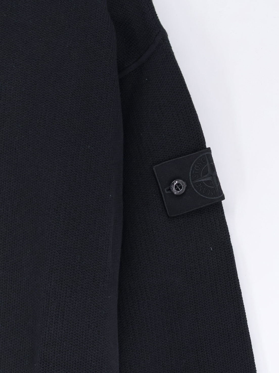 Stone Island Cotton sweater with ribbed profiles - Black