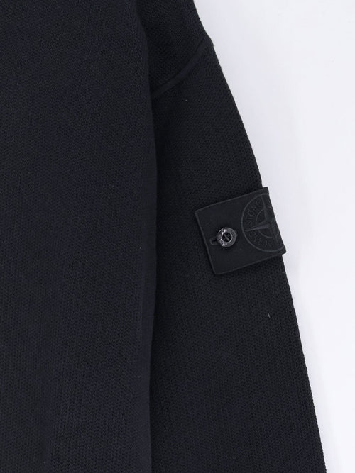 Stone Island Cotton sweater with ribbed profiles - Black