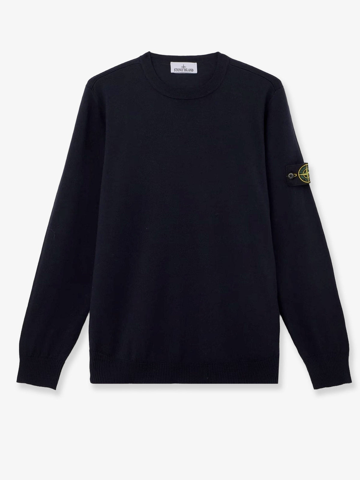 Stone Island Wool sweater with side logo patch - Navy Blue