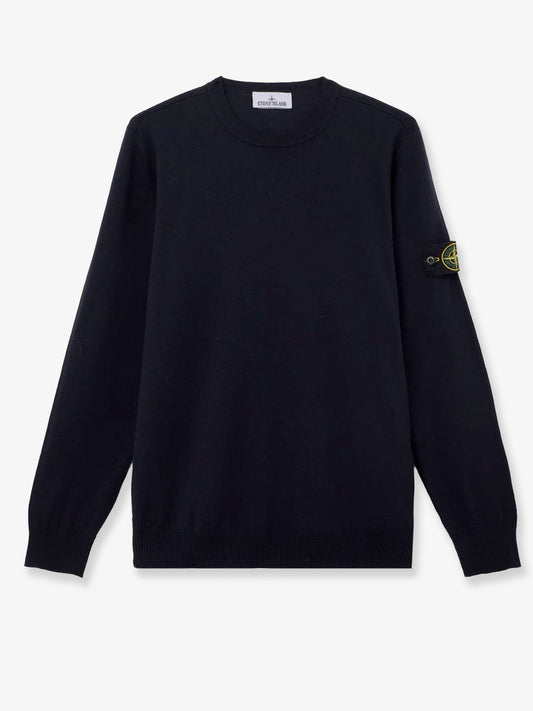 Stone Island Wool sweater with side logo patch - Navy Blue