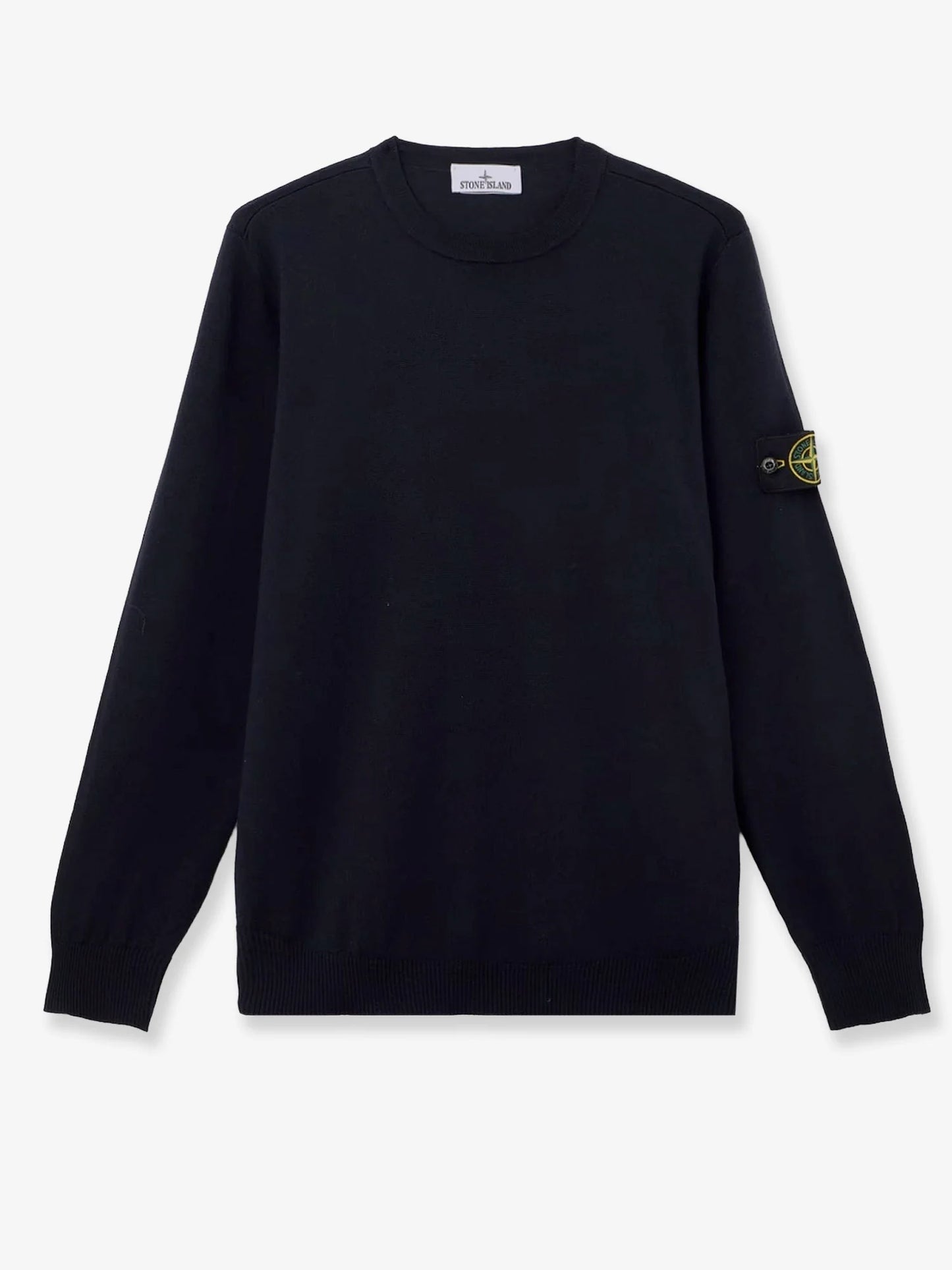 STONE ISLAND - Wool sweater with side logo patch