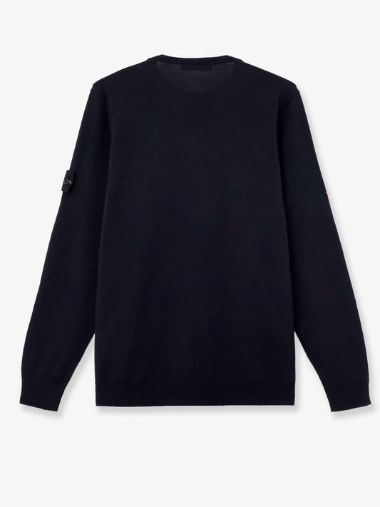 Stone Island Wool sweater with side logo patch - Navy Blue