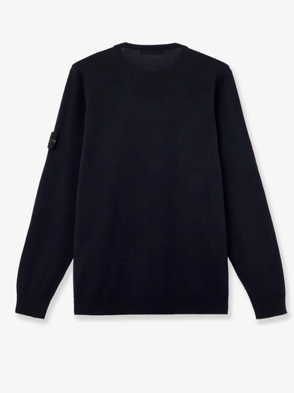 STONE ISLAND - Wool sweater with side logo patch