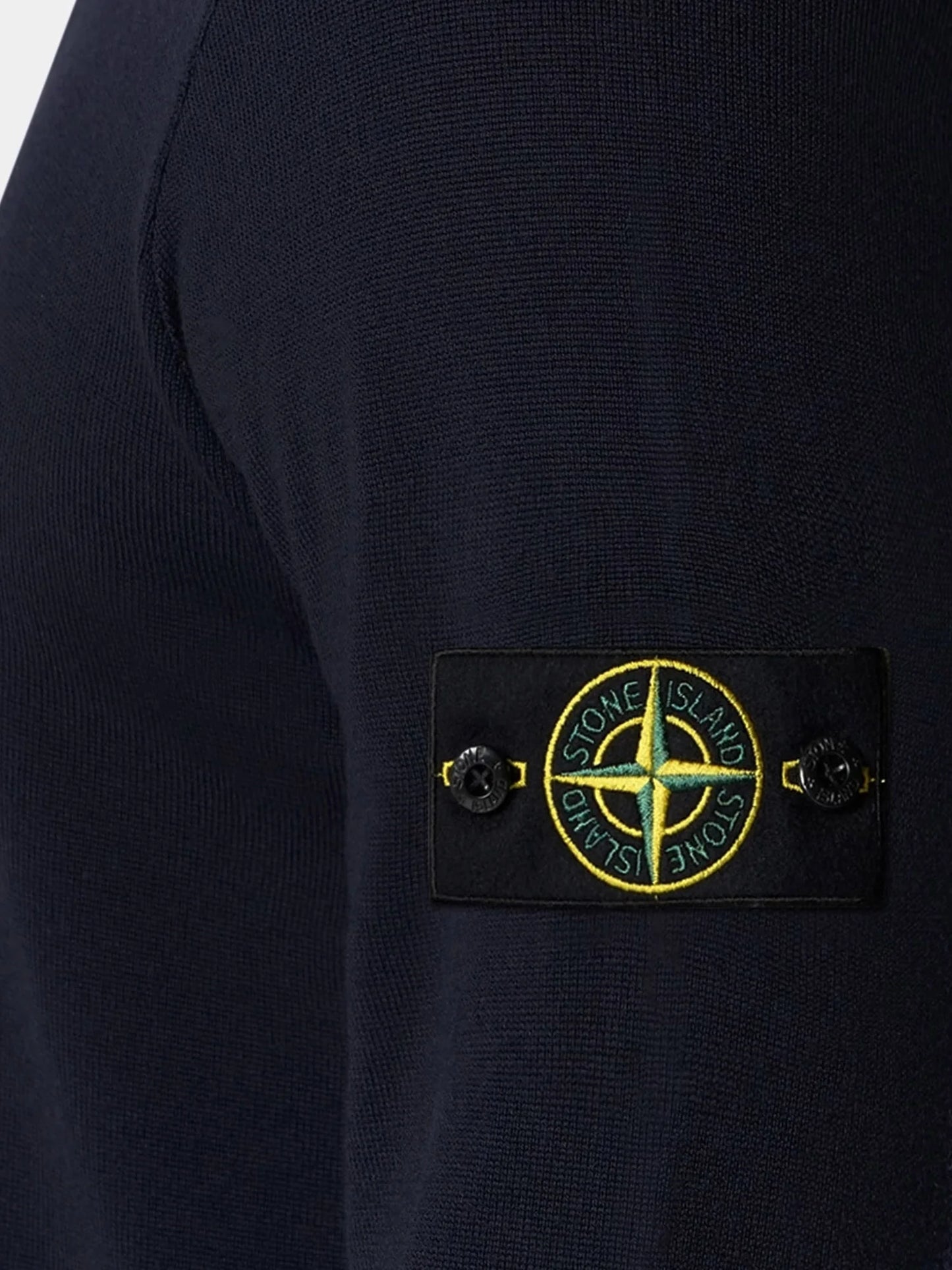 STONE ISLAND - Wool sweater with side logo patch