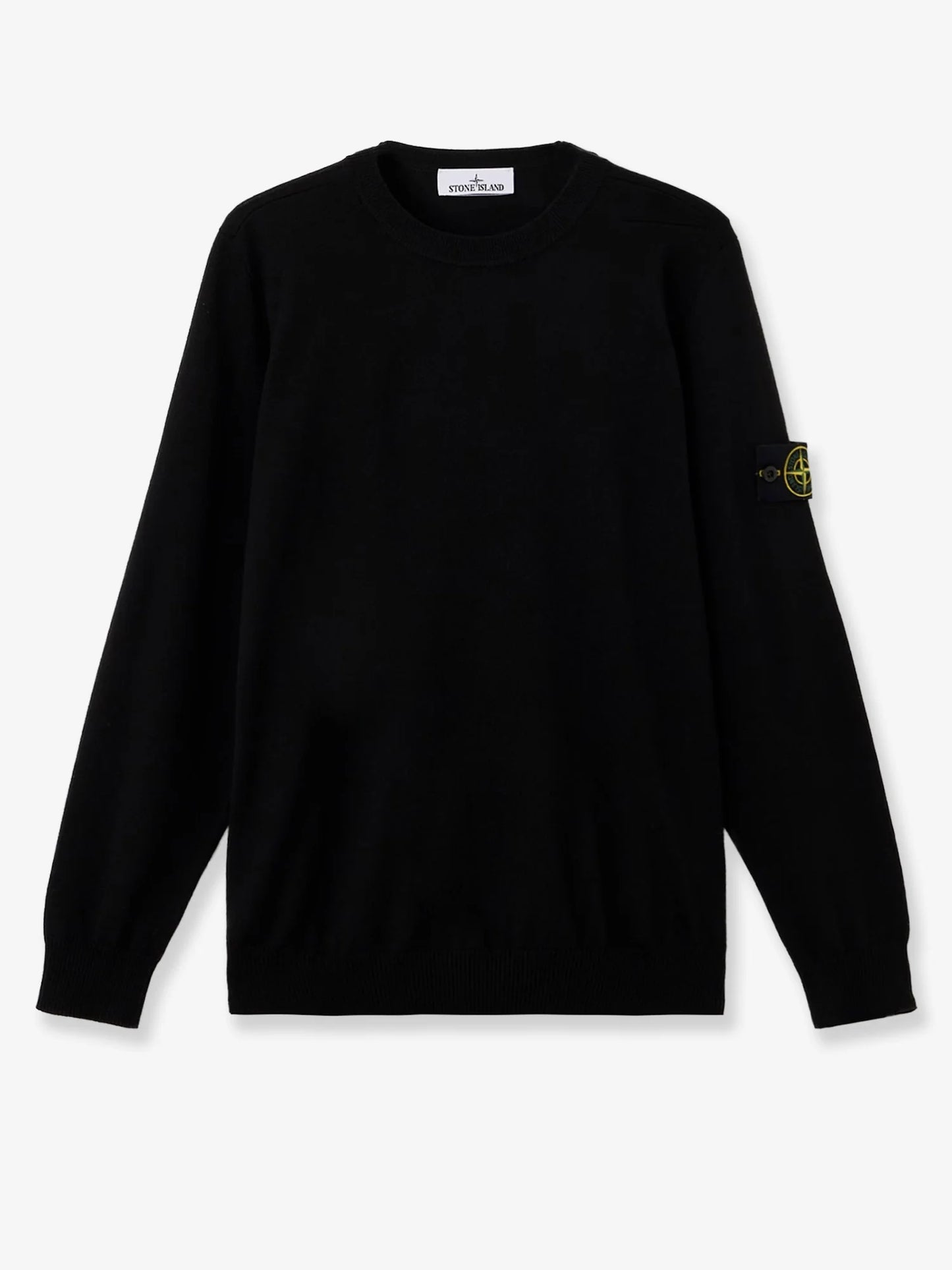 STONE ISLAND - Wool sweater with side logo patch