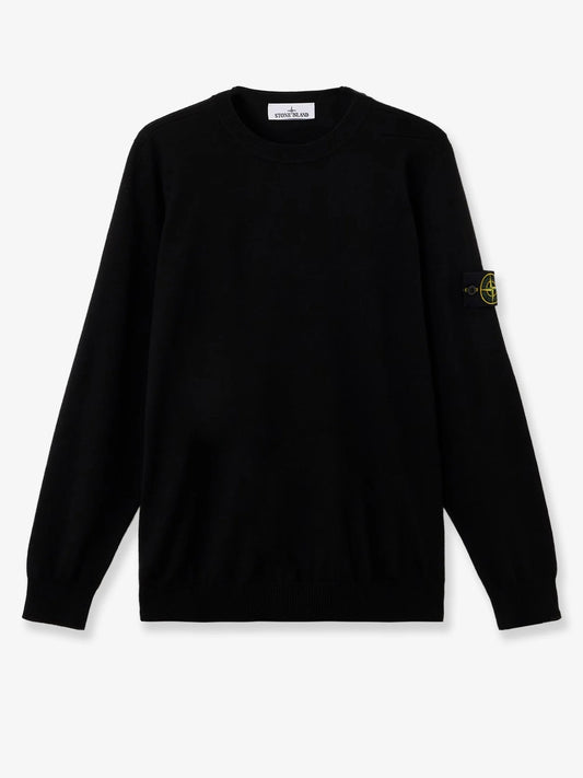 Stone Island Wool Sweater With Side Logo Patch