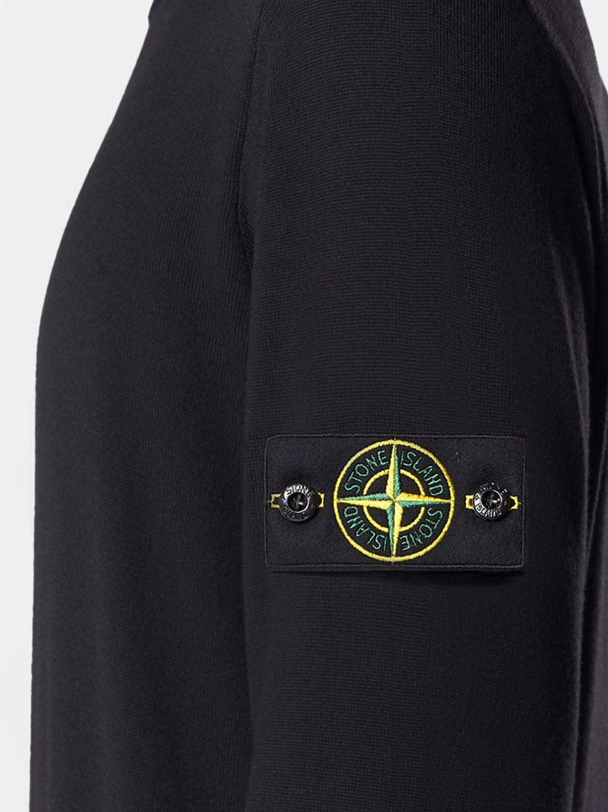 Stone Island Wool sweater with side logo patch - Black