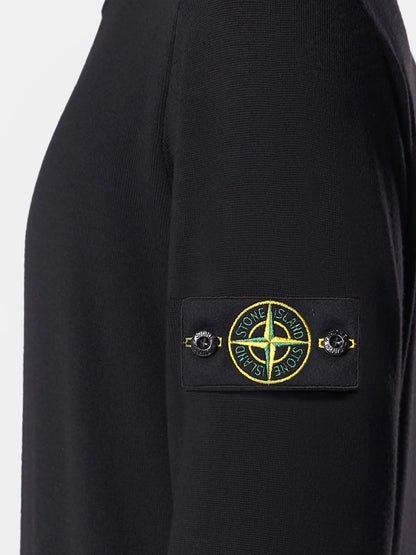 STONE ISLAND - Wool sweater with side logo patch