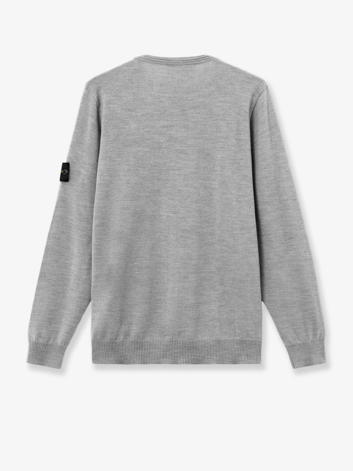 Stone Island Wool sweater with side logo patch - Ash Grey Melange