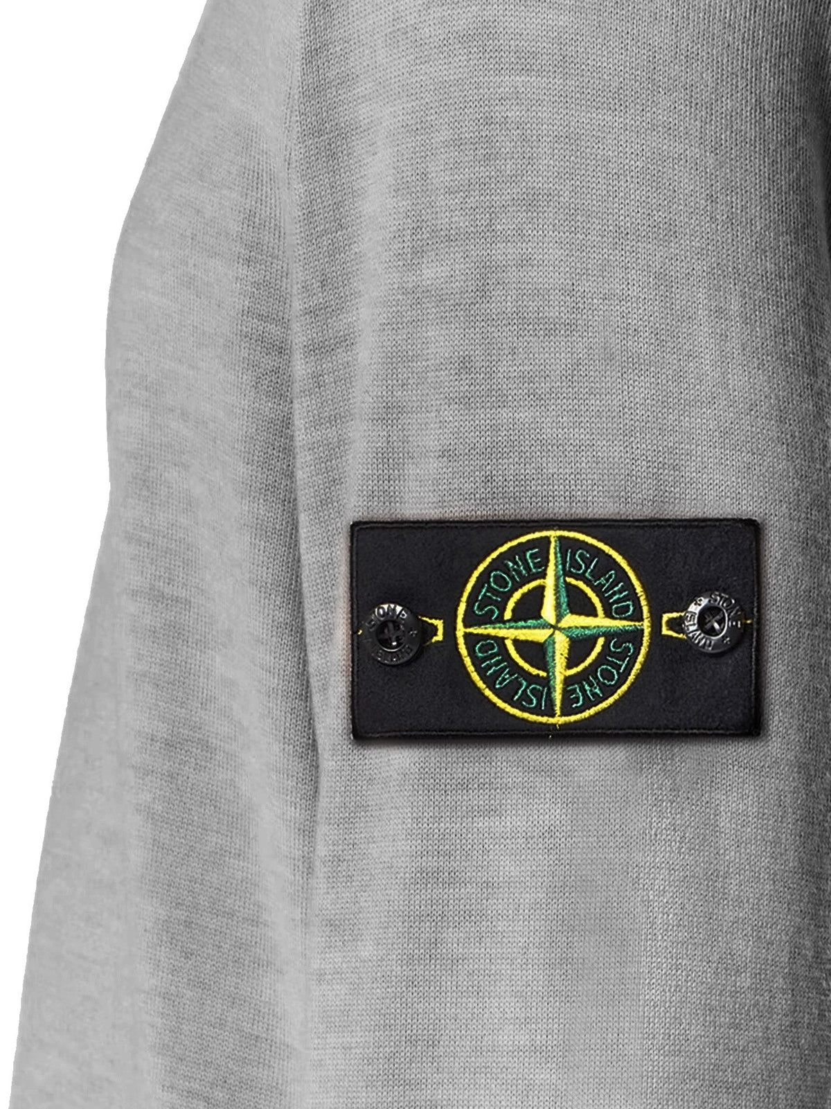 Stone Island Wool sweater with side logo patch - Ash Grey Melange