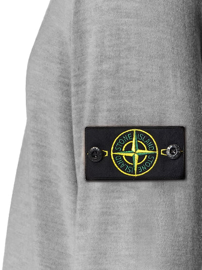 Stone Island Wool sweater with side logo patch - Ash Grey Melange