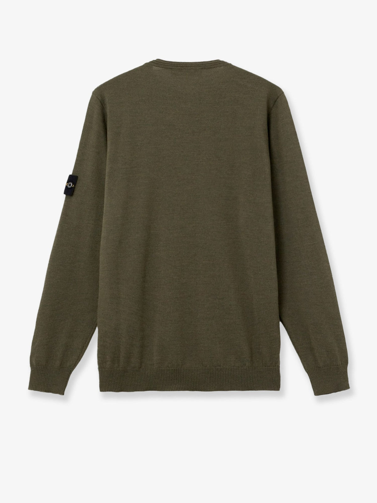 Stone Island Wool sweater with side logo patch - Military Green Melange
