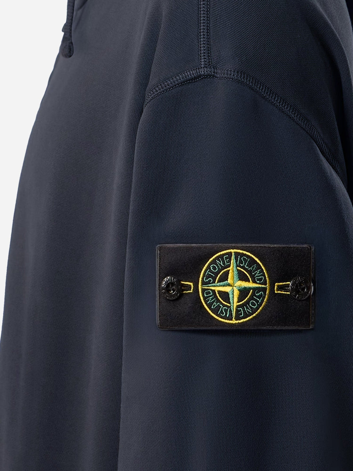 Stone Island Oversize biologic cotton sweatshirt with zip - Blue Navy