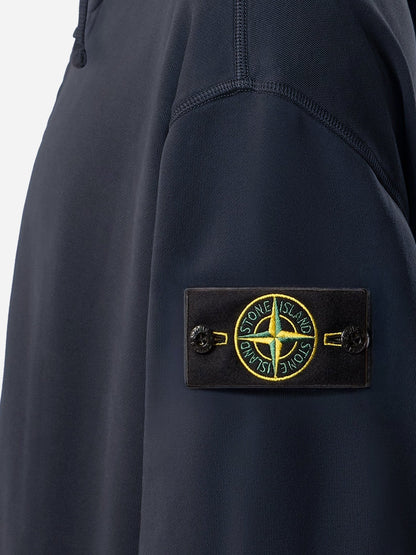 Stone Island Oversize biologic cotton sweatshirt with zip - Blue Navy